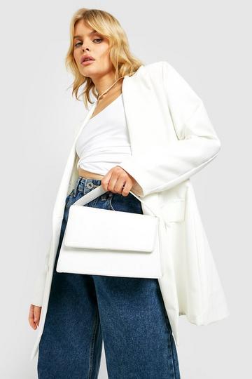 White Assymetric Structured Grab Bag