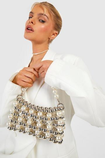 White Premium Pearl And Silver Bead Grab Bag