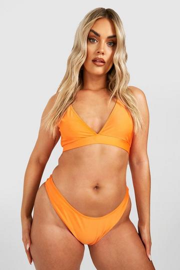 Plus Essentials Plunge Bikini Top orange