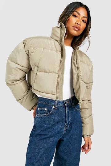 Funnel neck puffer jackets | boohoo UK