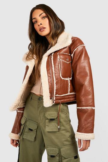 Brown Teddy Trim Aviator