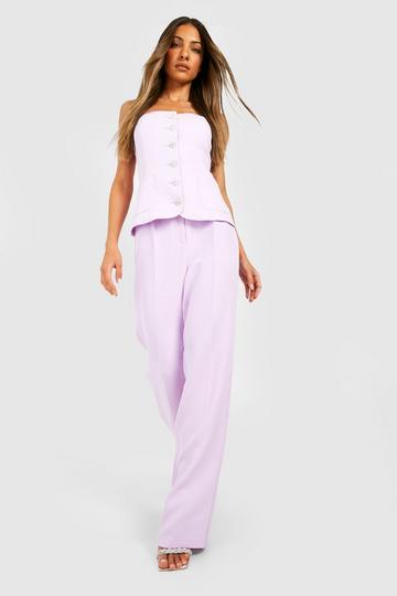 Tailored Wide Leg Trousers lilac