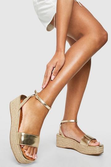 Gold Metallic Basic 2 Part Metallic Flatforms