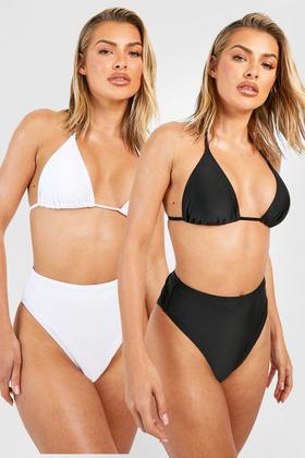 Black fuller bust plunge bikini top