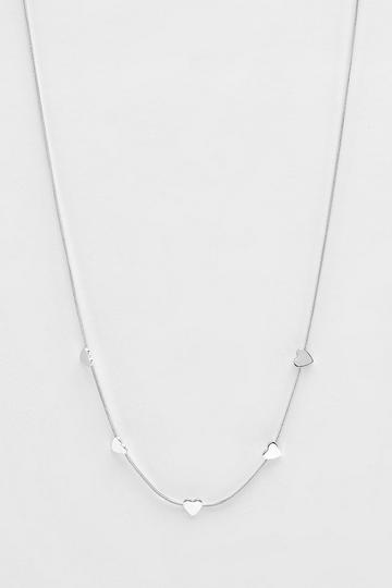 Polished Heart Station Necklace silver