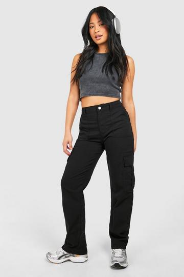 Petite Cargo Loose Jean black