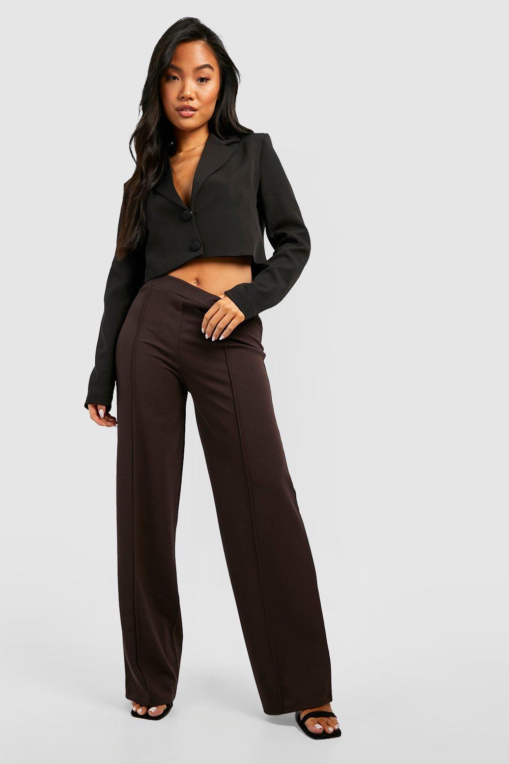 High waisted wide clearance leg trousers petite