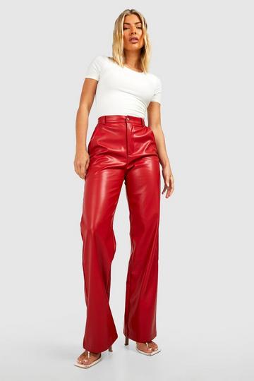 Red leather pants | boohoo US