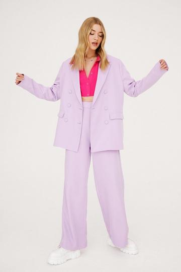 High Waisted Wide Leg Tailored Pants lavender