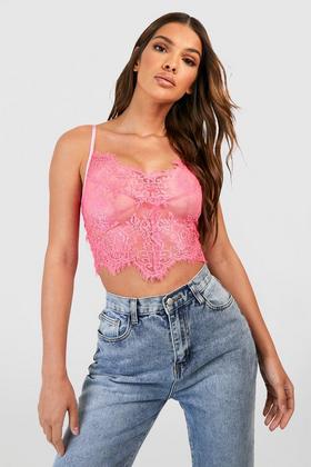 Forever 21 Women's Colorblock Strapless Eyelash Lace Corset Bra in