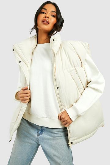 Cream White Oversized Boxy Vest