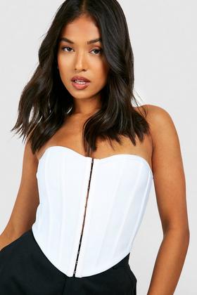 White Feather Bandeau Corset Top boohoo size Uk M (6/8) RRP £35