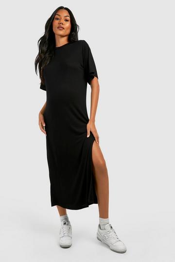 Maternity T-shirt Midaxi Dress black