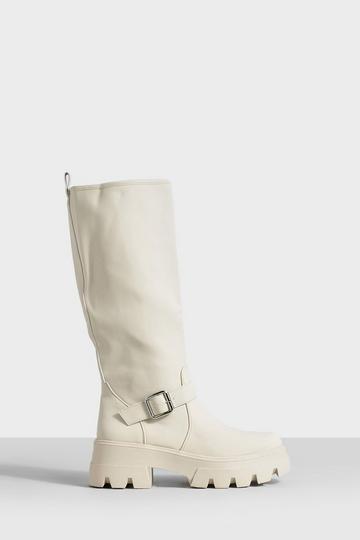 Cream boots | boohoo UK