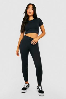 Boohoo Maternity Cotton Jersey High Waisted Leggings in White