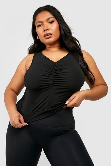 Plus Ruched Front Sport Bra