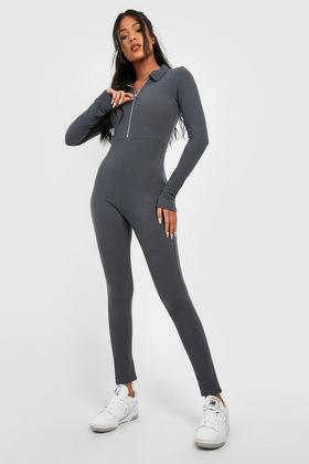 Women's Basic Cap Sleeve Rib Unitard Jumpsuit