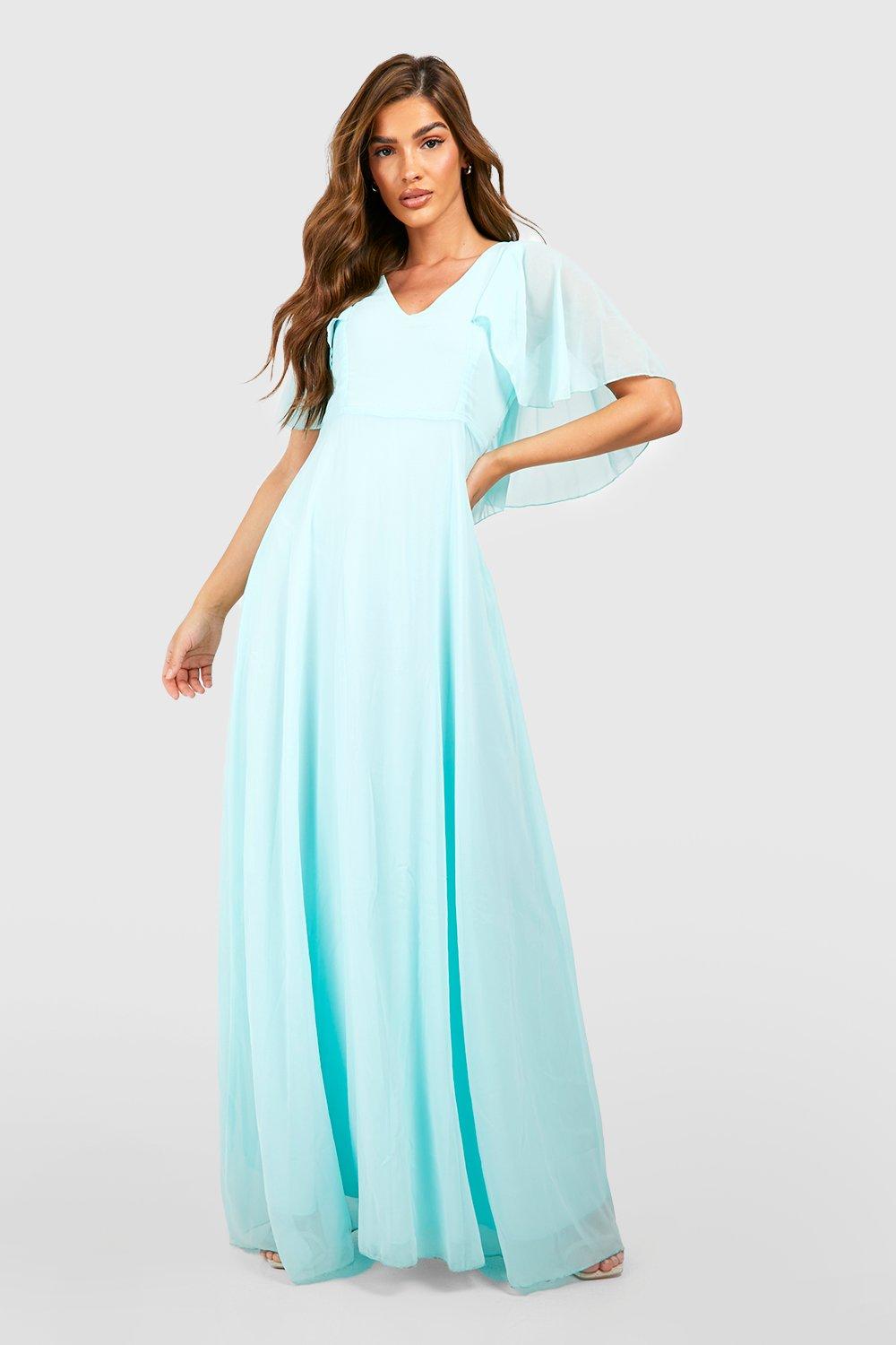 Mint green bridesmaid shop dresses with sleeves