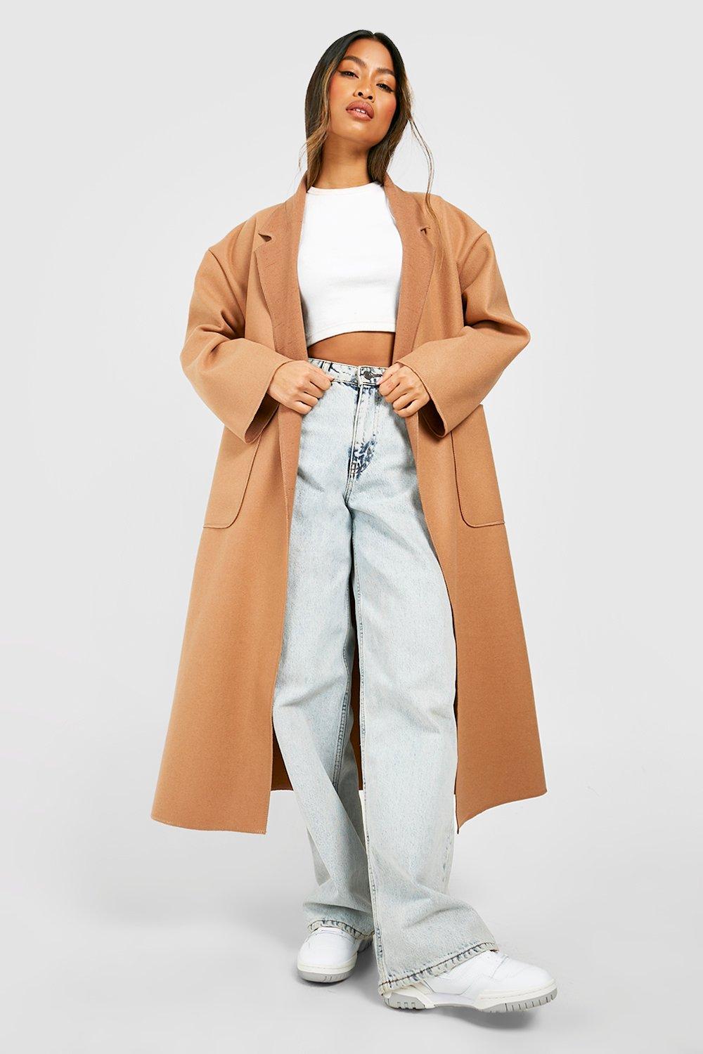 Pocket Detail Maxi Wool Look Coat | boohoo