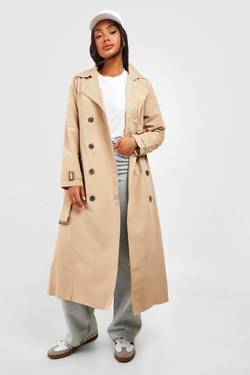 Stone Beige Belted Trench Coat