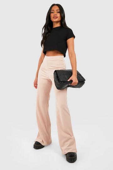 Vent Side High Waisted Tailored Trousers sand