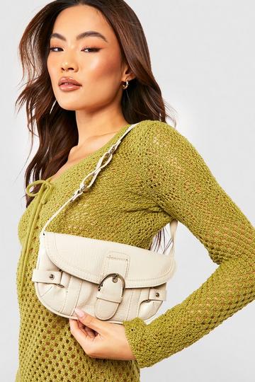 White Buckle Shoulder Bag