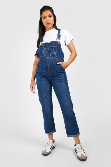 Maternity Mid Blue Wash Dungarees blue