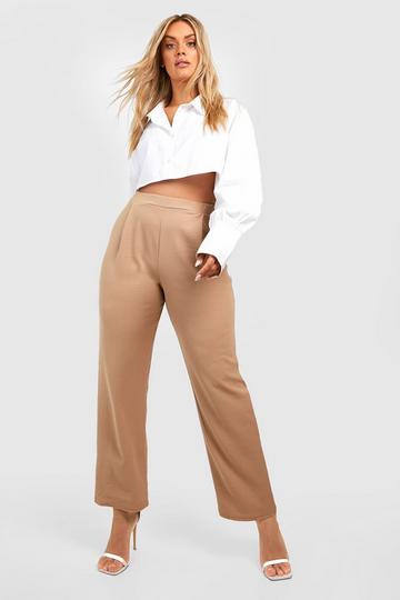 Plus Basic Jersey Tailored Trousers camel