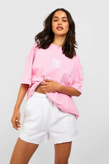 Dsgn Studio Front And Back Print Oversized T-Shirt pink