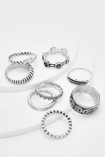 Multipack Polished Stacking Rings silver