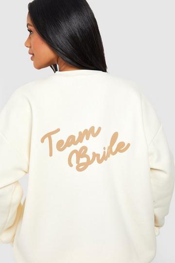 Team Bride Slogan Oversized Sweatshirt ecru