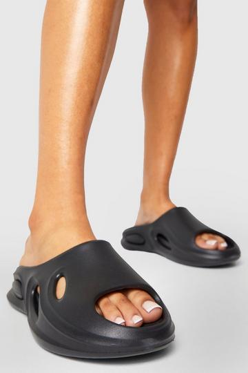 Black Chunky Cut Out Detail Sliders