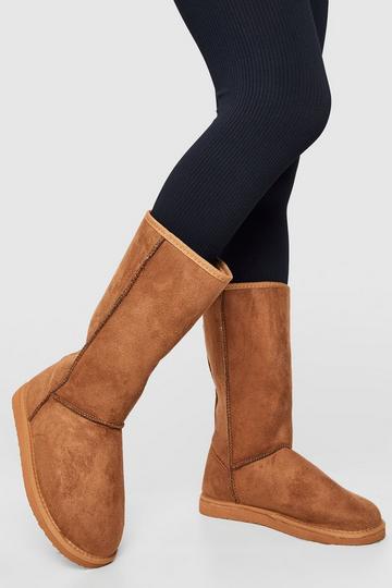 Calf High Cosy Shoe Boots tan