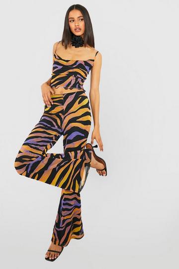 Buy Zebra Animal Print Elegant Pants Capris Harajuku High Waist