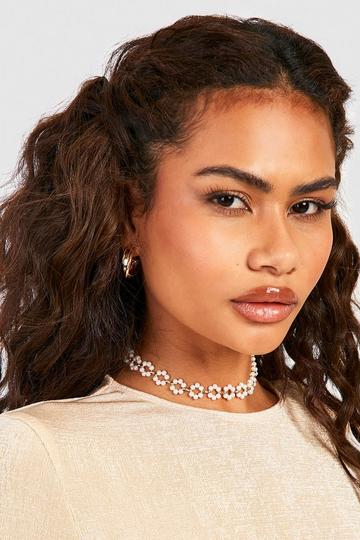 Pearl Detail Choker Necklace gold