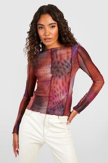 Tall Double Layer Mesh Seam Detail Top multi