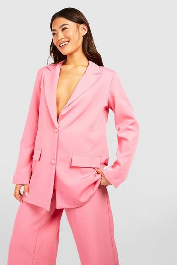 Pink Relaxed Fit Oversized Tailored Blazer