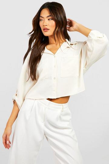 Cream Hammered Silk Shirt