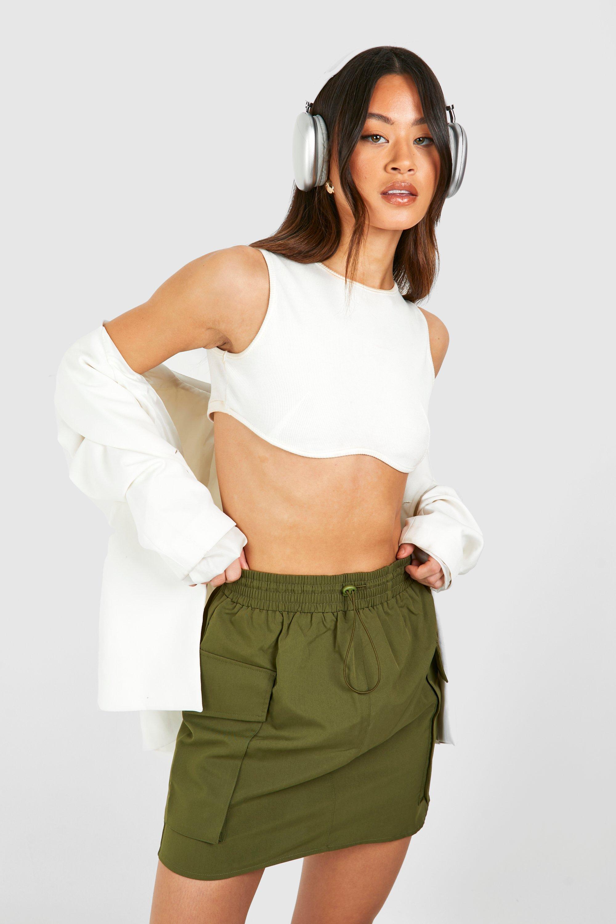 Khaki Cargo Skirts boohoo UK