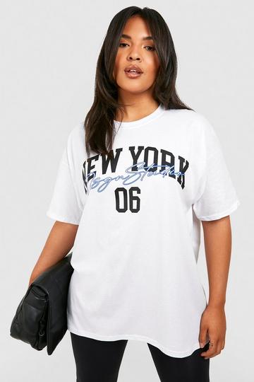 White Plus New York Script T-Shirt