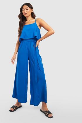 Statement Ruffle Cross Back Jumpsuit