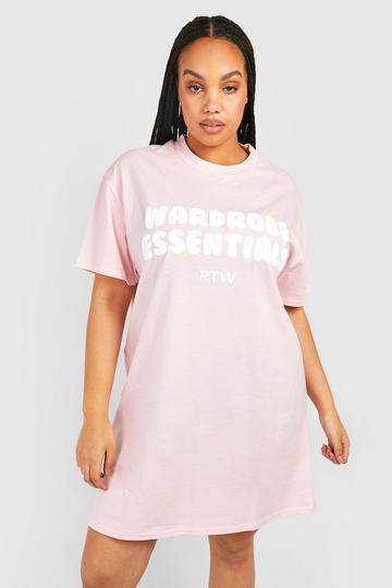 Plus Wardrobe Essentials T-shirt Dress pale pink