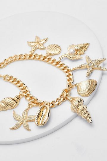 Shell Charm Bracelet gold