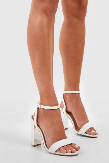 Metal Detail 2 Part Barely There Heels white