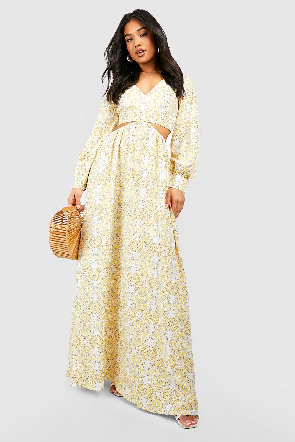 Lemon yellow colour clearance dress