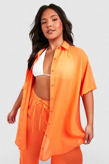 Plus Essentials Beach Shirt orange