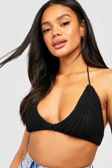 Crochet Halterneck Bralet black
