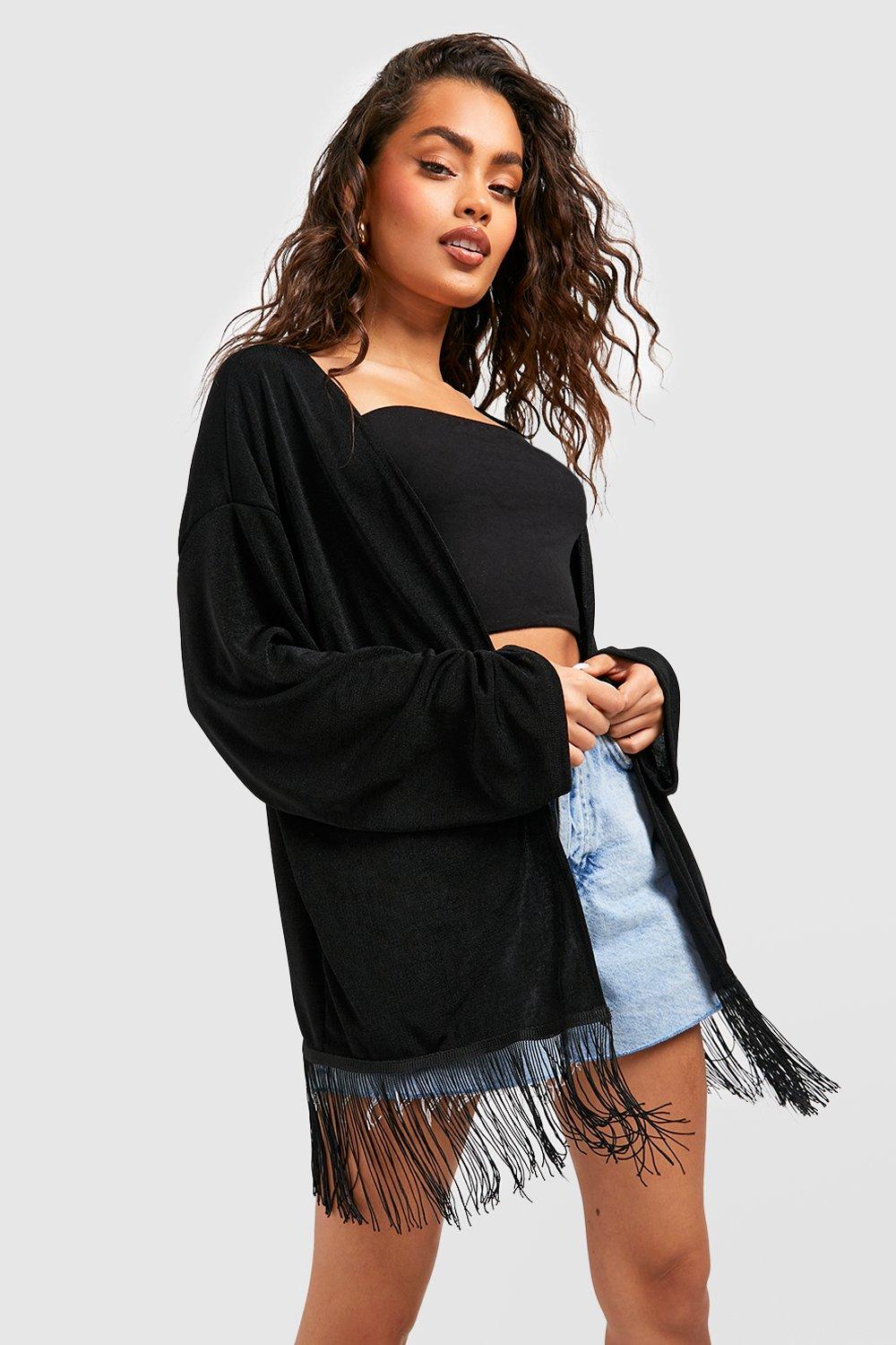 Tassel on sale kimono cardigan