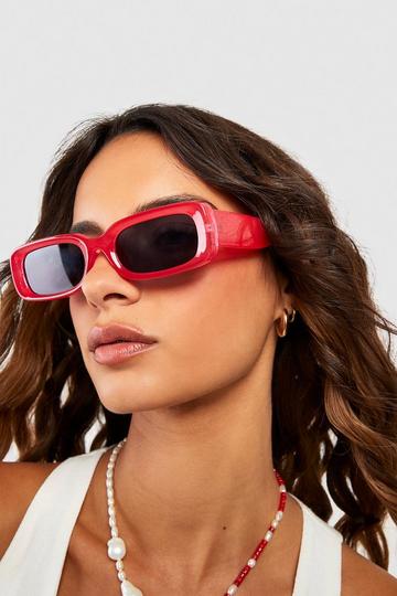Pink Frame Rectangle Glasses pink