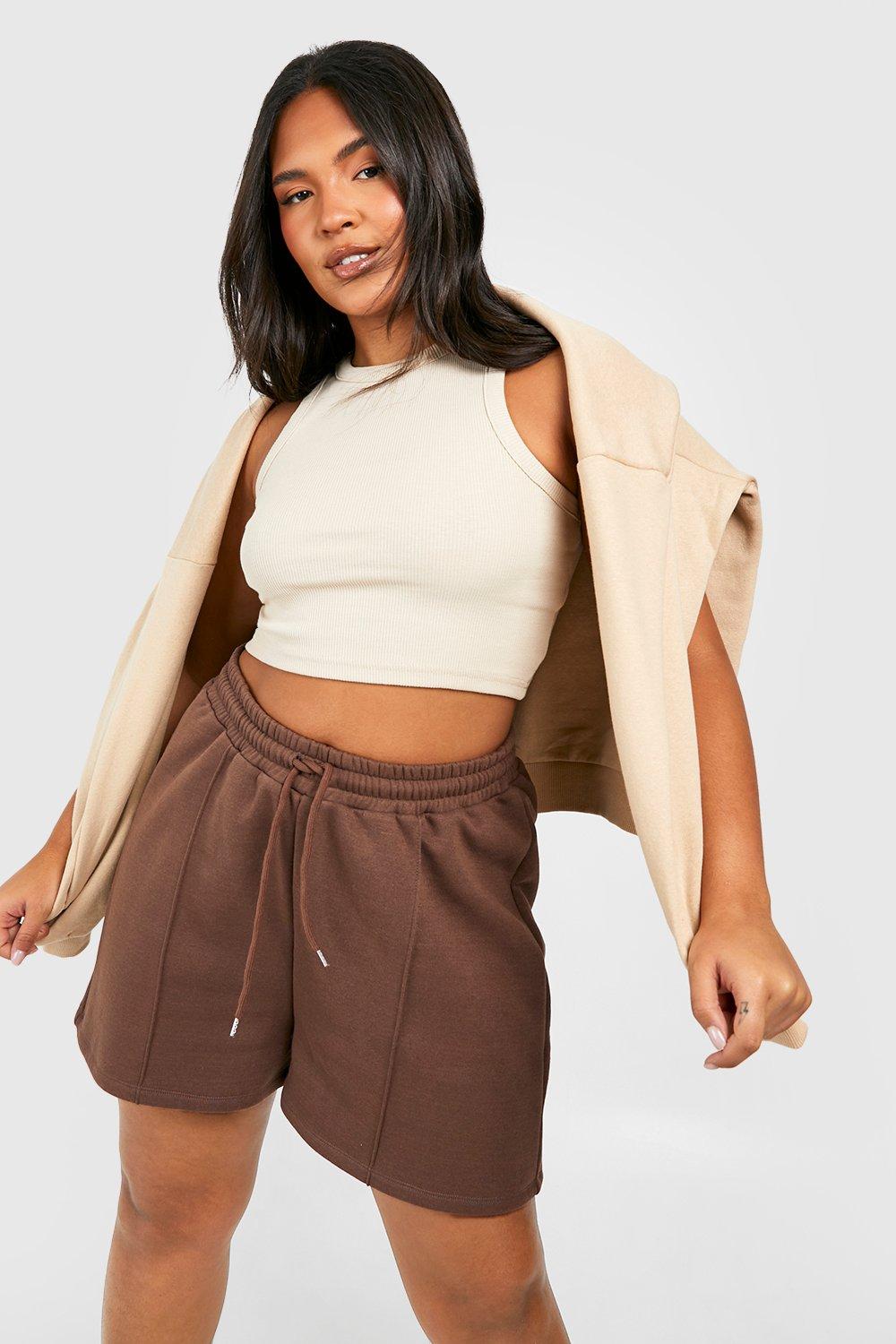 Drawstring sweat longline online shorts